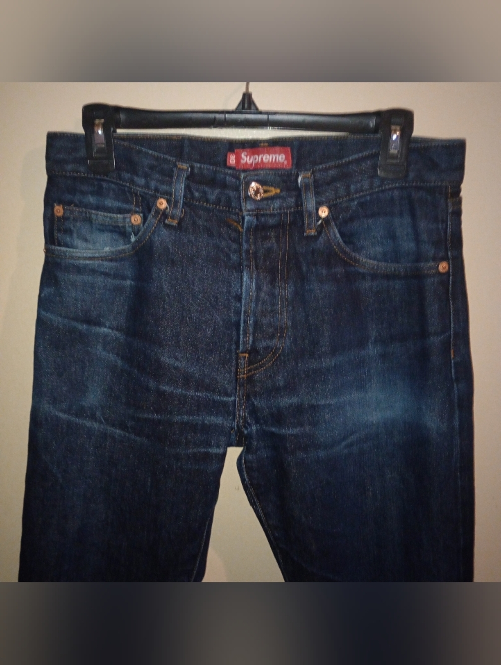 Supreme Rigid Selvedge Denim Jeans Button Fly Closure Slim Fit Mens size 30